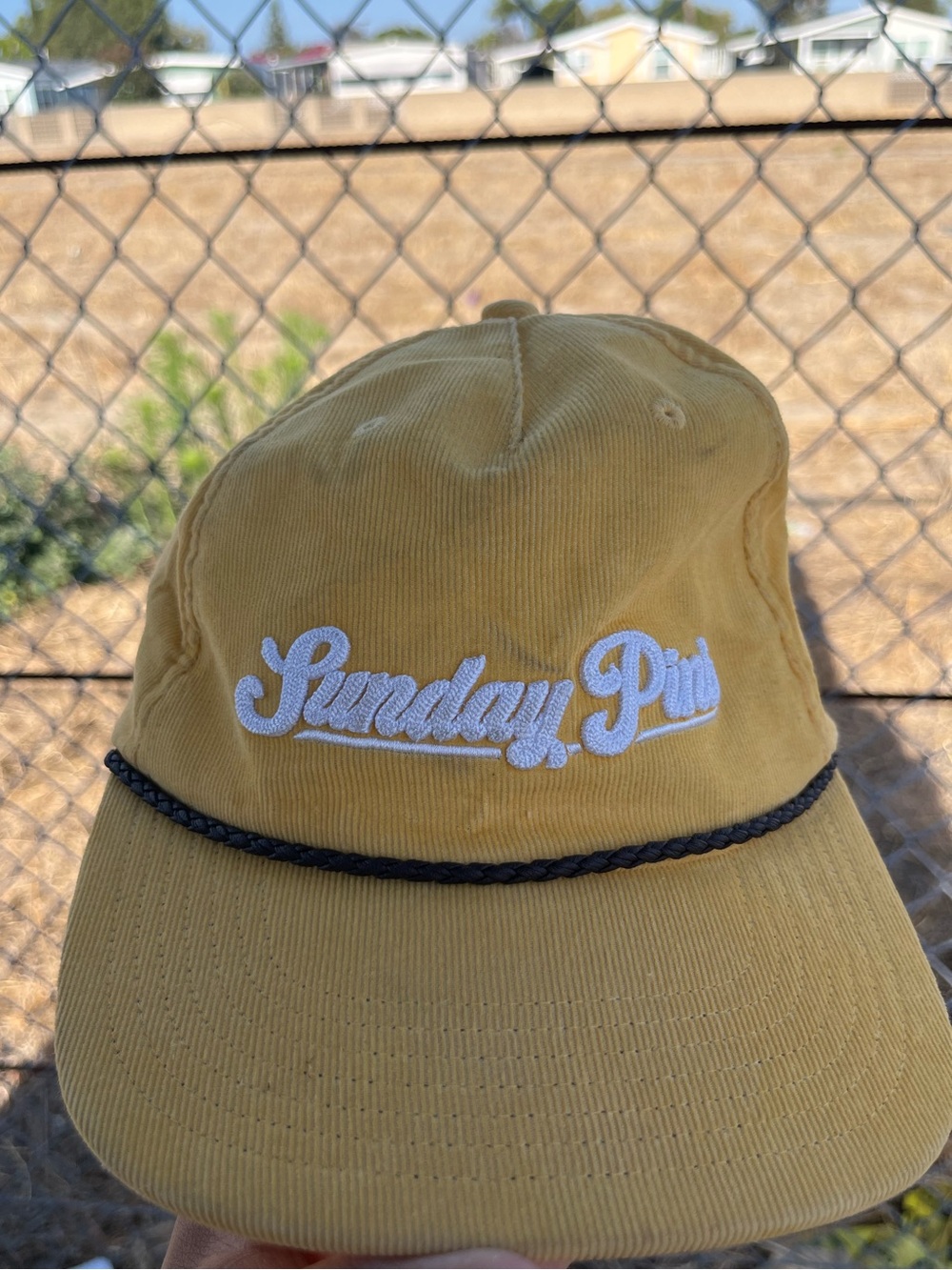 adidas Mustard Yellow Rope-Trim Sunday Pint Hat